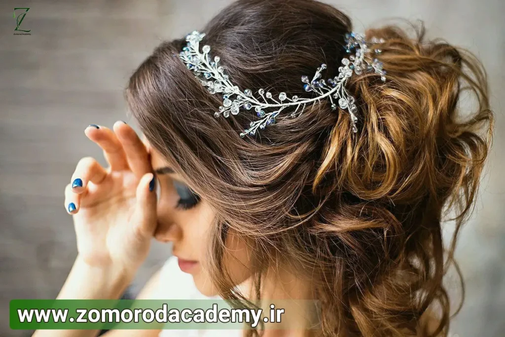 شینیون عروس با موی بسته